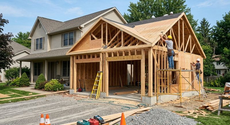 Two Story Garage Construction in North Charleston, SC
